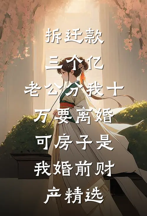 拆迁款三个亿，老公分我十万要离婚。可房子是我婚前财产精选