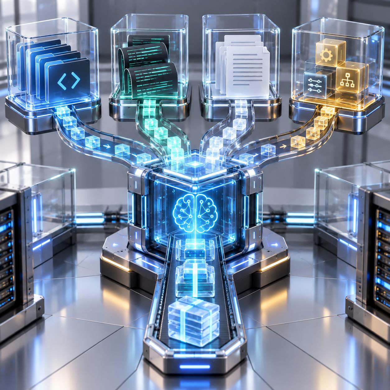 API中转站上下文包 3D 科技渲染图